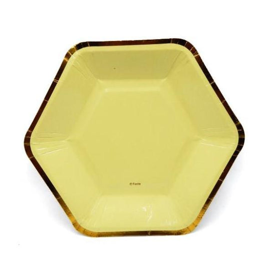 6 Pcs Hexagonal Party Paper Plate 9-Inch