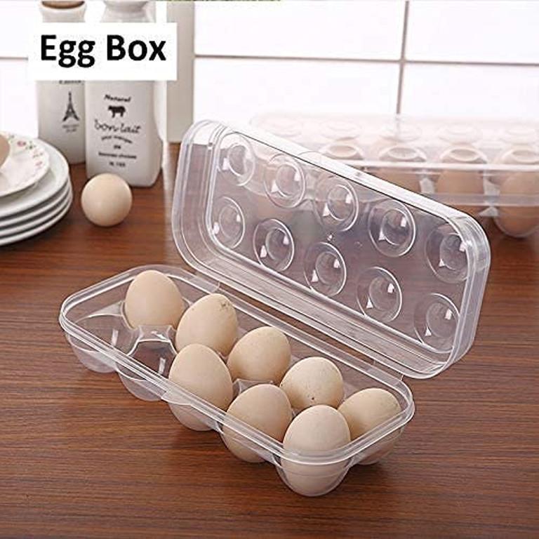 Portable Plastic Refrigerator Egg Container 10 Section Standard Size Egg Holder Fridge Tray