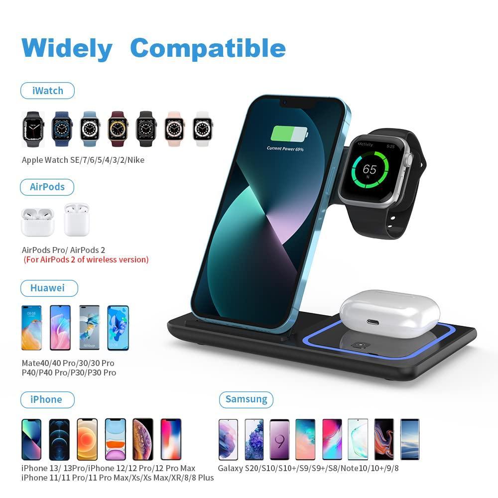 3-in-1 Magnetic Foldable Wireless Charger Stand ƒ?? Fast Charging